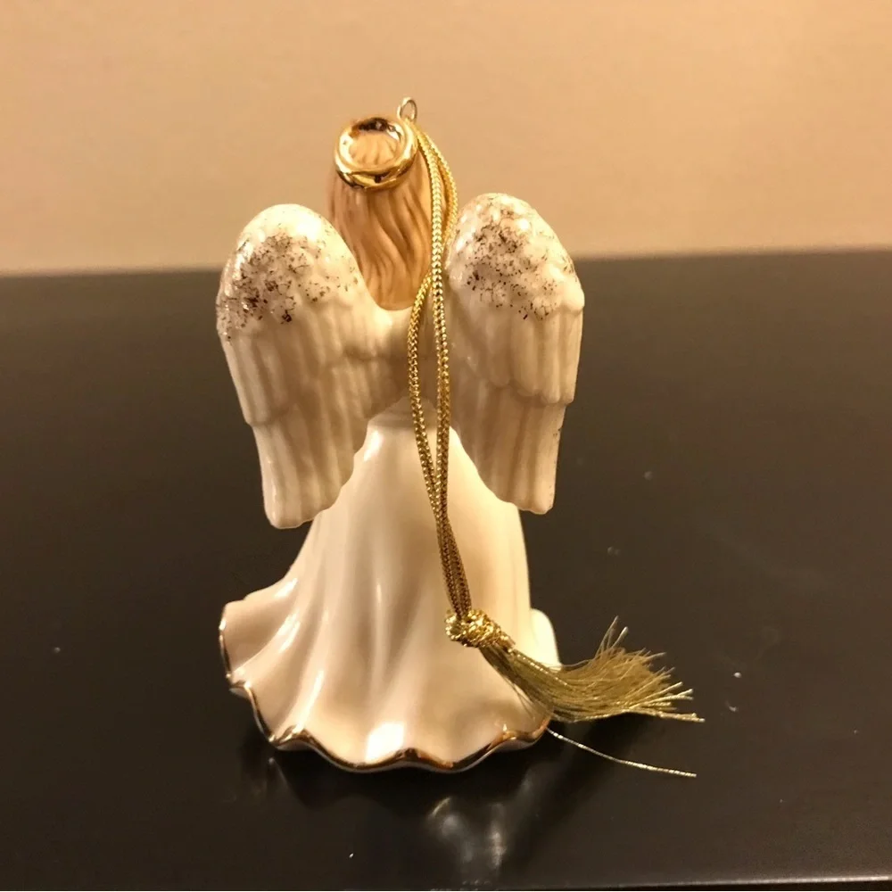 Lenox Angel Ornament with Gold Star.
